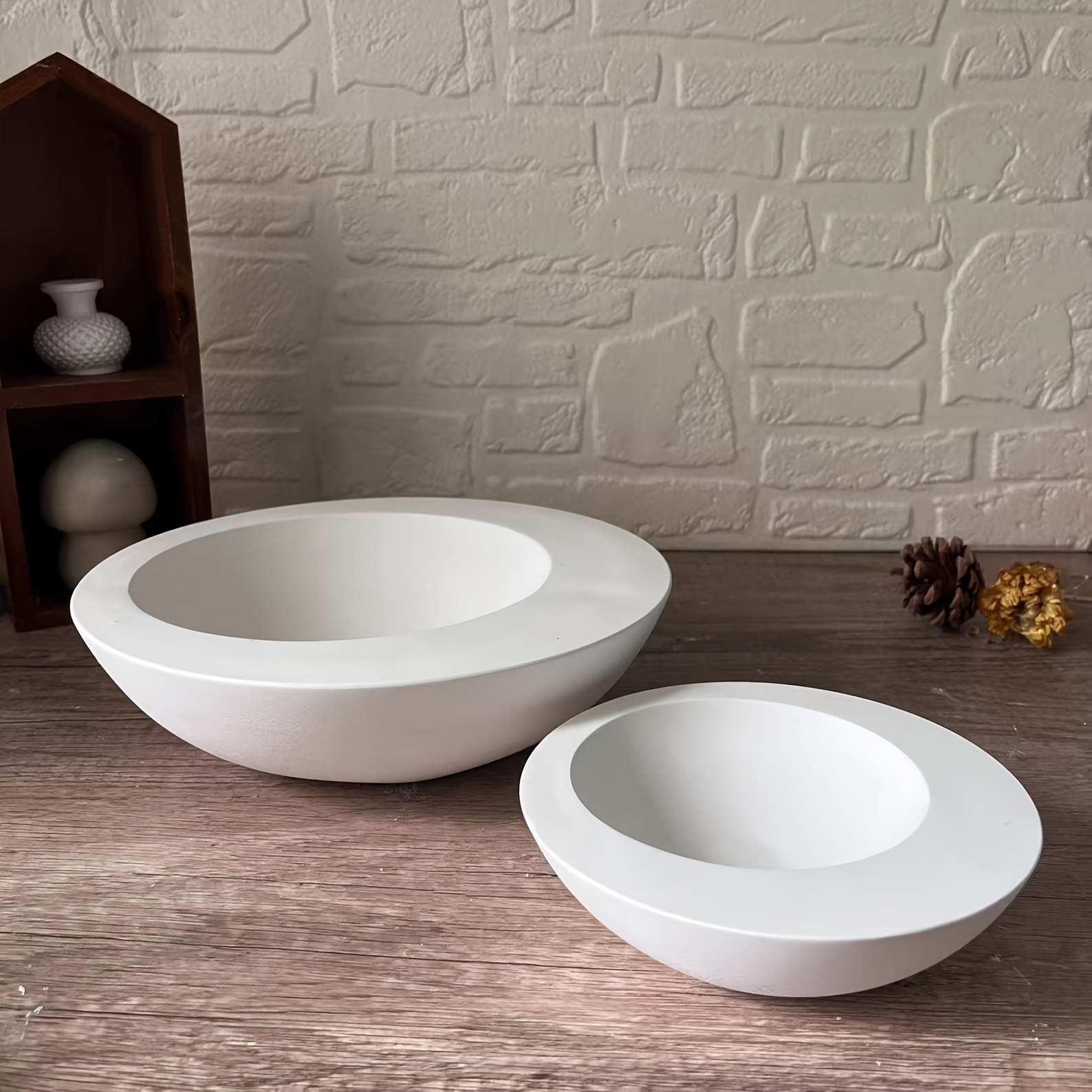 Coaster Mold Round - 装飾用不規則な丸いボウル型シリコンモールド、光沢のある収納トレイ、石膏、装飾品、樹脂用 1個