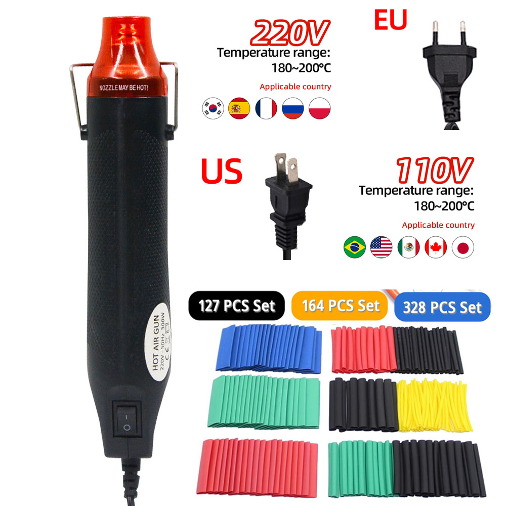 Heat Gun Small - 300 ワット熱風ヒートガン電力温度送風機ミニツールキット DIY 収縮チューブはんだラッププラスチックゴムスタンプ