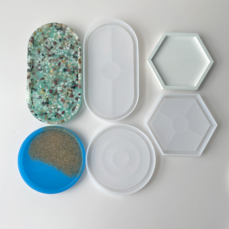 ラウンドコースターシリコーン型 DIY 手作り楕円形石膏セメ - Coaster Mold Round のレビューと価格