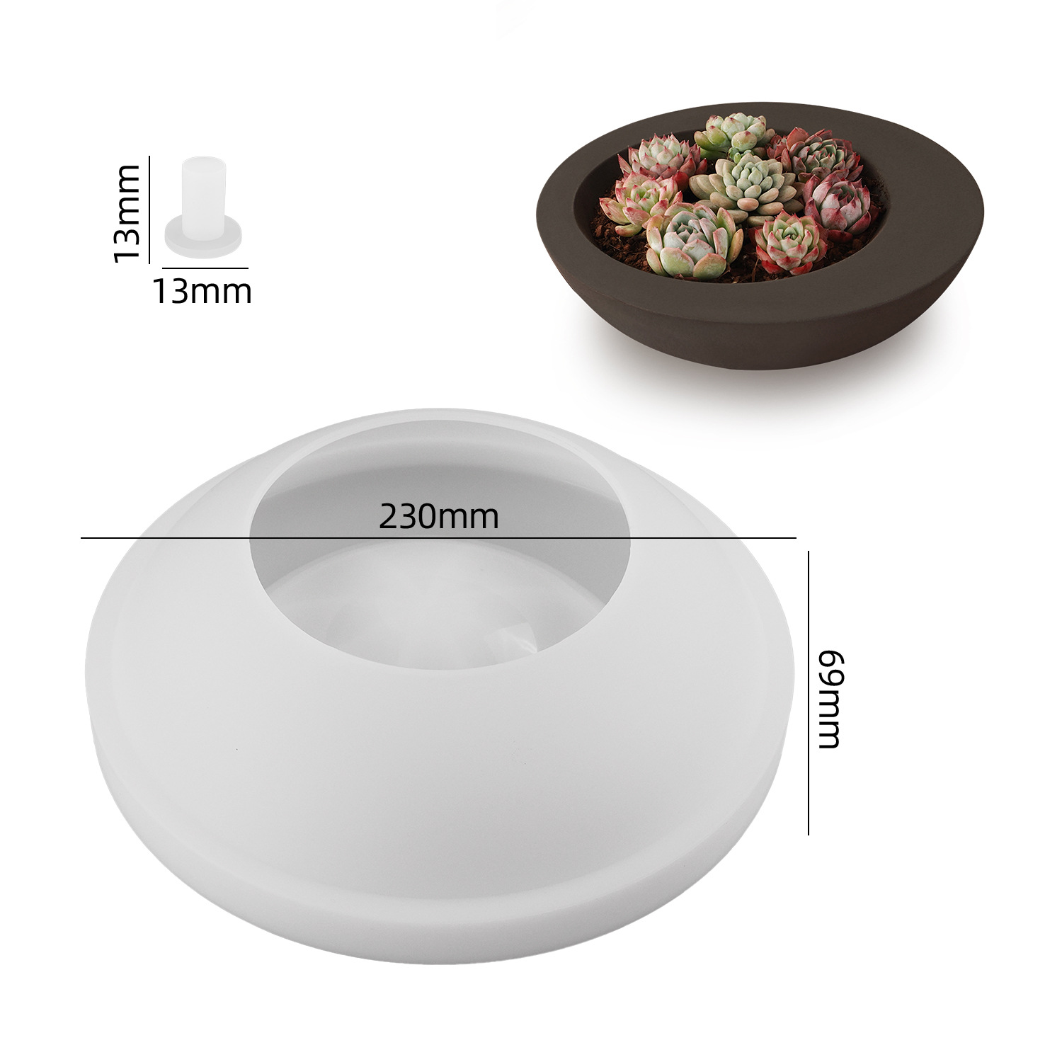 装飾用不規則な丸いボウル型シリコンモールド、光沢のある収納ト - Coaster Mold Round のレビューと価格