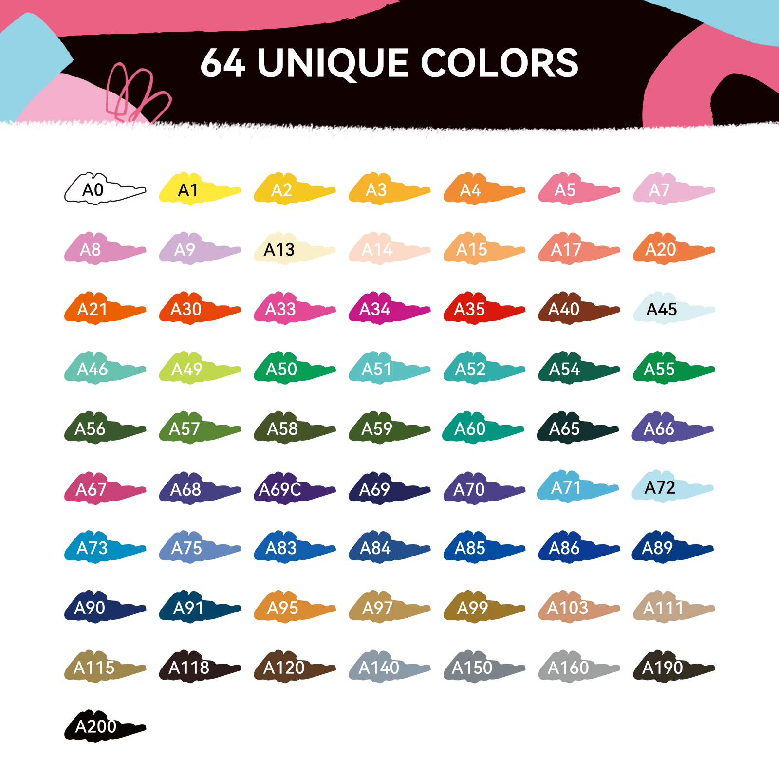 Arrtx 64 色アクリルペイントペン、ブラシとファインデ - Copic Marker Classic のレビューと価格